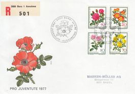 1977 Pro Juventute FDC Rosen chargé