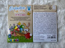 Eierfarben Tabletten, 5 Stk. zum Heissfärben - Ostern