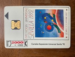 Telefonkarte Spanien CP-005, J. M. Folon, Sevilla ‘92