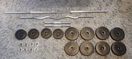Gorilla Sports Hantelset 25kg mit 4 Stangen guter Zustand