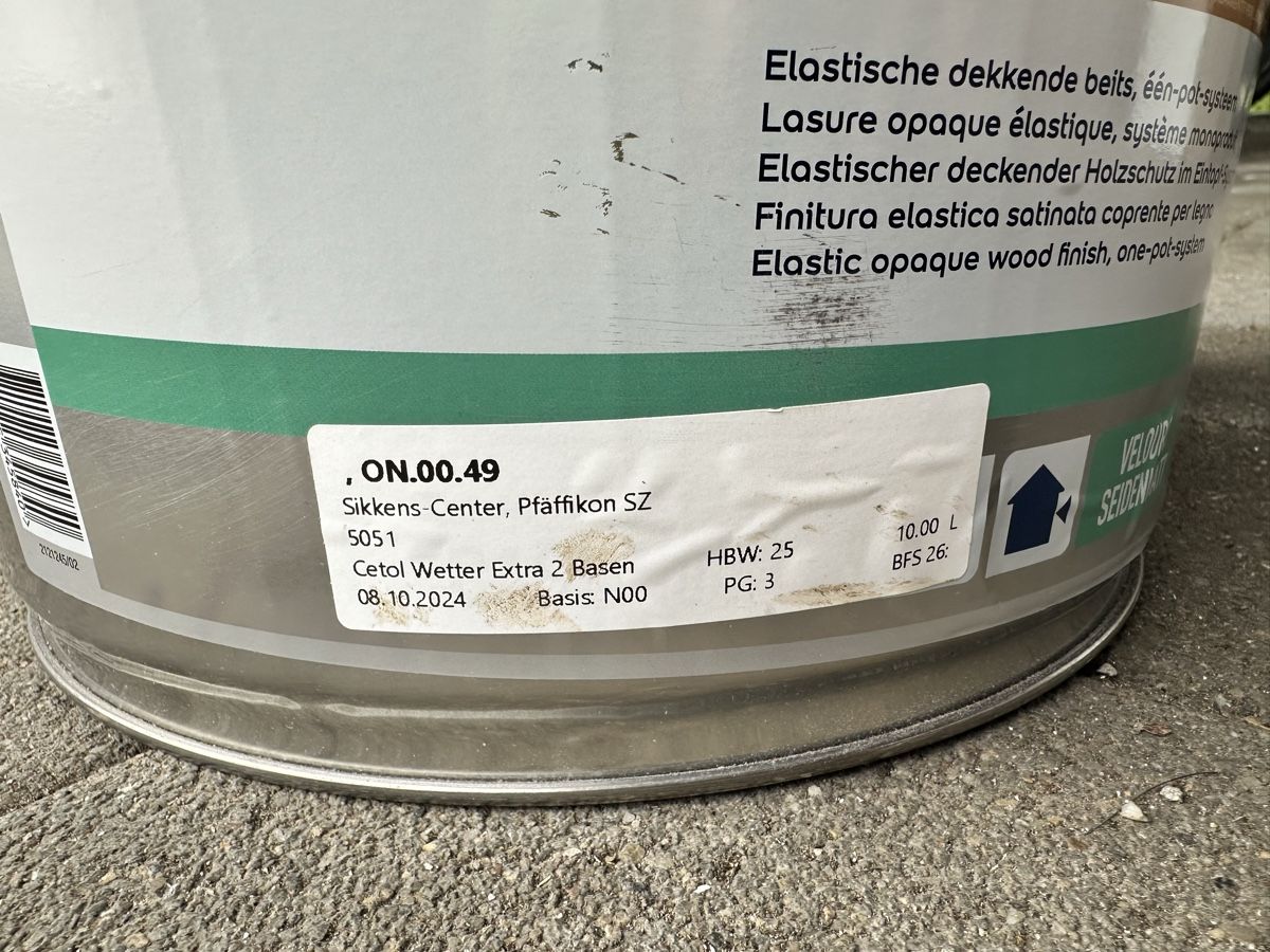 Colori: Fassadenfarbe Holzfarbe Sikkens Grau NEU – Usato da Schindellegi venduto da SeaAndAir 1