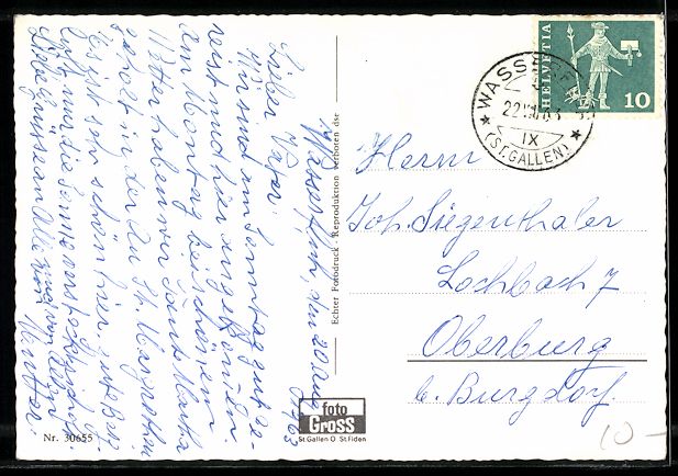Cartoline postali: Wasserfluh /Togg., Ortsansicht mit Ruine – Usato da Berlin venduto da bartko-reher 1