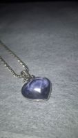 Collana Swarowski con pendente cuore in cristallo tanzanite