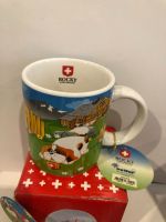 Tasse souvenir Suisse montagne, chalet et Saint Bernard
