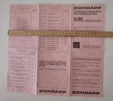 Prospekt Mofa Zündapp Preisliste 1980