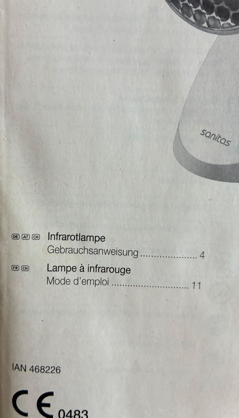 Medizinische Geräte: Infrarotlampe Sanitas – Gebraucht aus Ammerzwil BE von Frama0 2