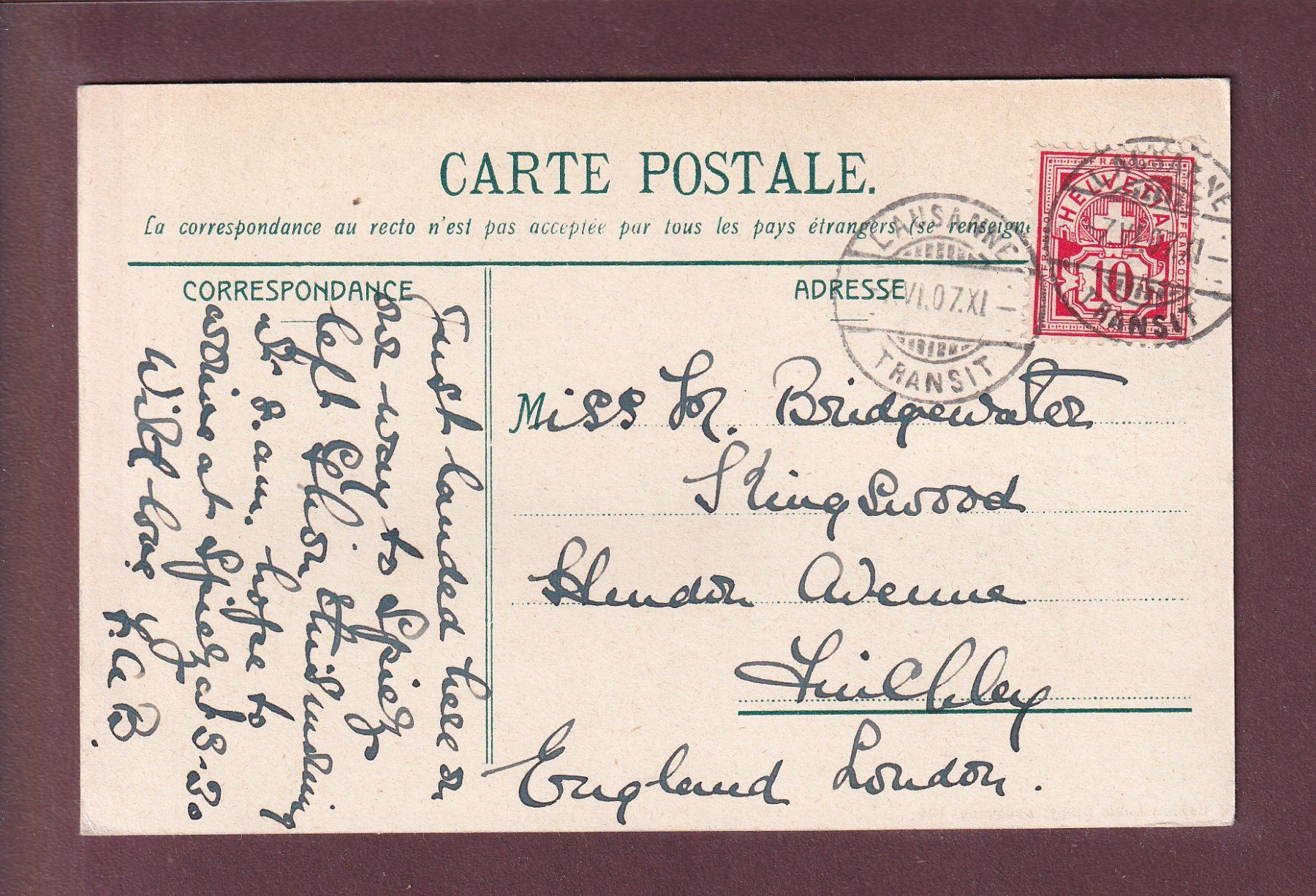 Cartoline postali: LAUSANNE - Ouchy - Quai - Château - 1907 – Usato da Pully venduto da nicecards 1