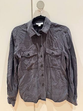 Hemdbluse - Gr. 36 - Dunkelgrau
