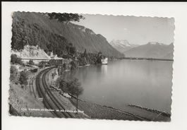 AK ca. 1945 Schloss Chilion  mit Bahngeleisen und Station