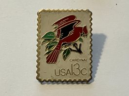 1 Pin Briefmarke Cardinal USA 