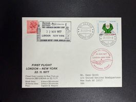 British Airways Concorde Erstflugbrief London - New York1977