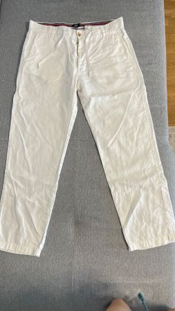 Herren Hose weiss Grösse 34R Leinen H&M guter Zustand