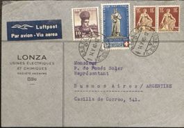Schweiz Luftpost Brief Basel Buenos Aires 1940
