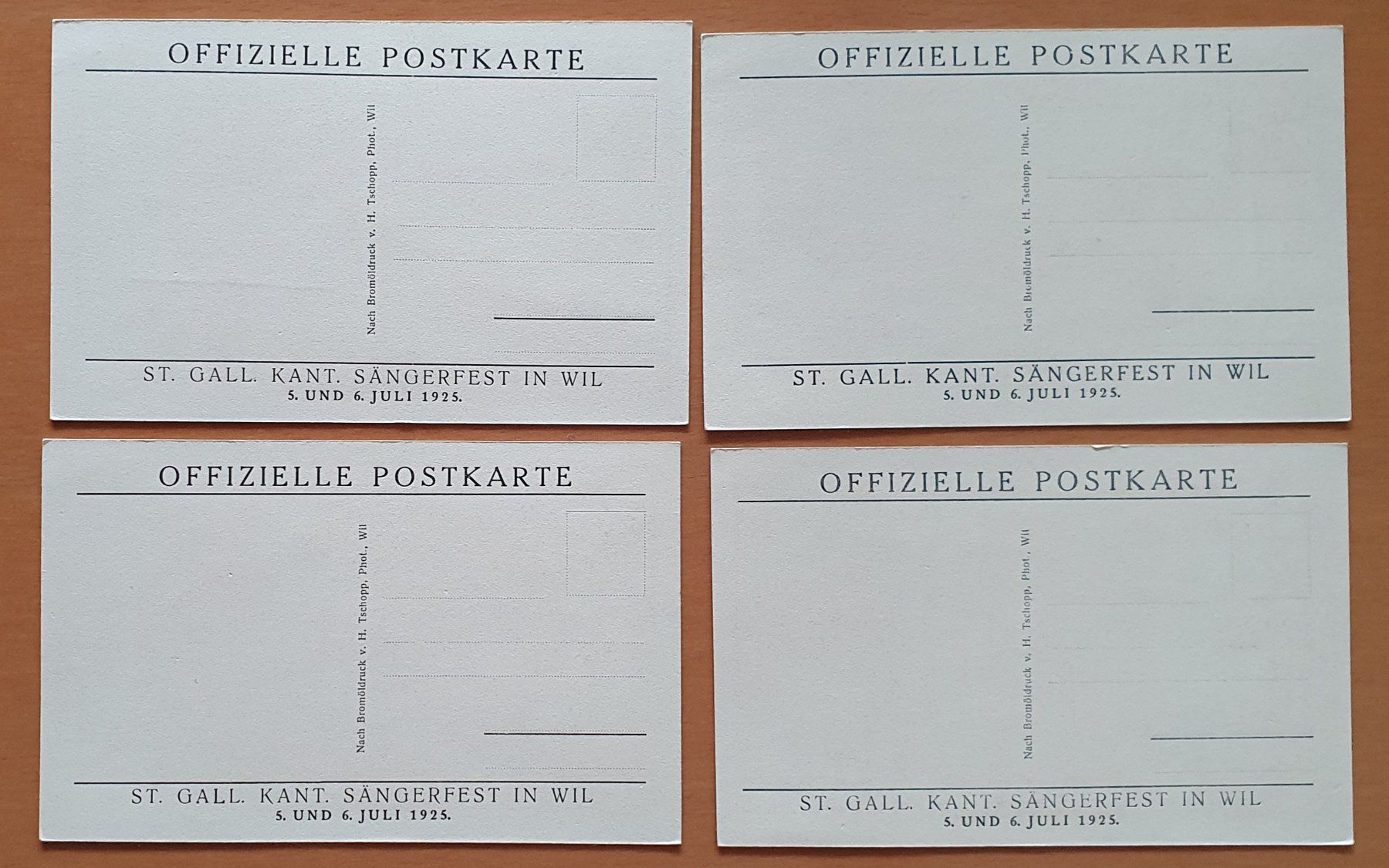 Ansichtskarten: Sängerfest Wil 1925 - 4 offizielle Postkarten – Gebraucht aus Kreuzlingen von Rschweiz1 1