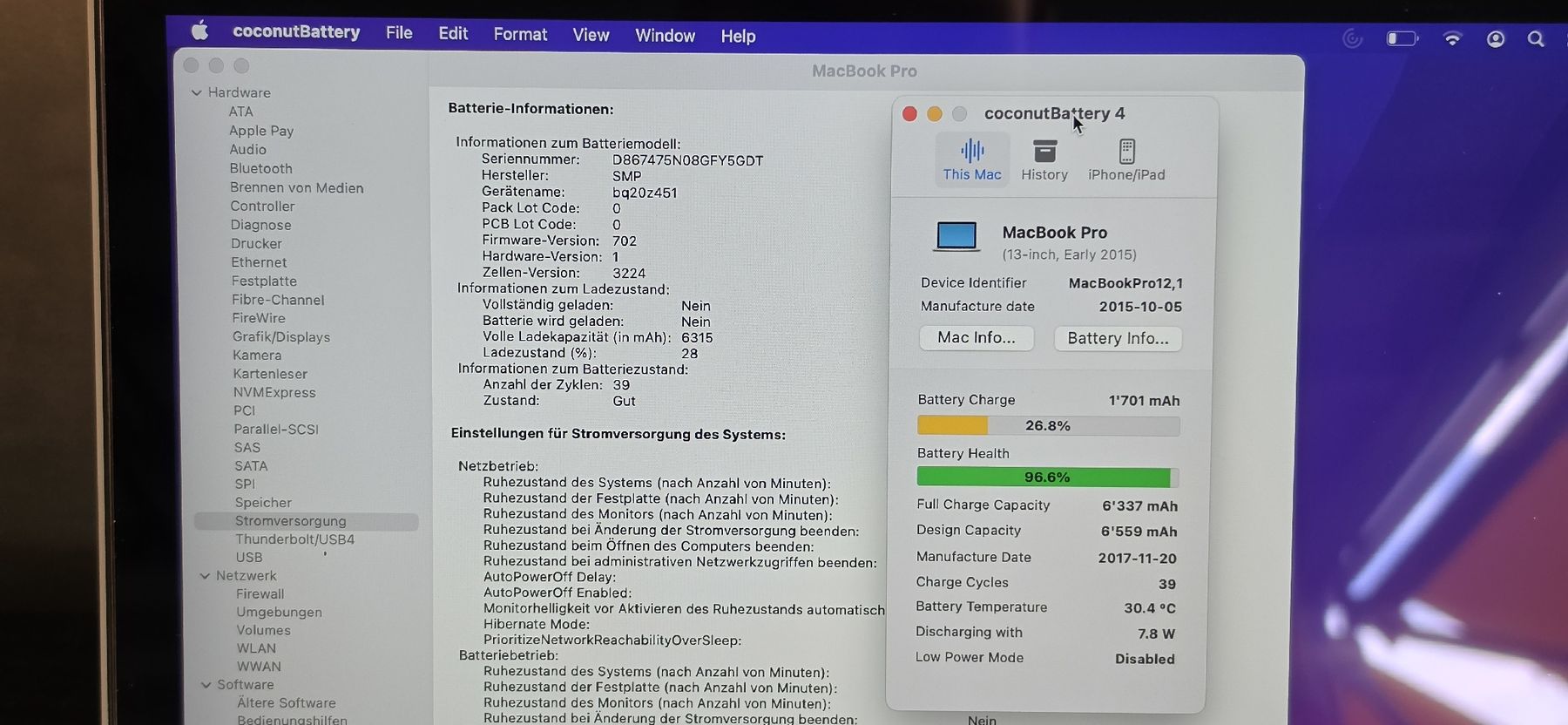Apple Notebooks: MacBook Pro early 2015 - 39 Ladezyklen – Gebraucht aus Stäfa von Espresso_Macchiato 8