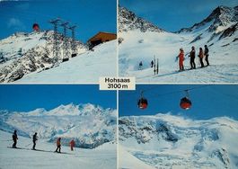 SAAS-GRUND Gondelbahn Hohsaas - Skifahrer im Skigebiet