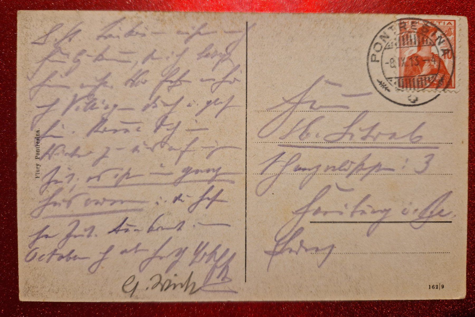 Cartoline postali: Pontresina mit Rosegthal 1913 – Usato da Melchnau venduto da Arthurius 1