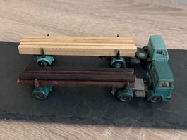 2 MERCEDES-BENZ Holzlaster, Wiking 1:87