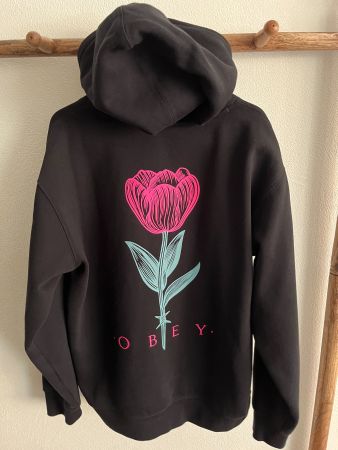 ★ OBEY ★ Hoodie Tulpe, Grösse: S, Farbe: schwarz