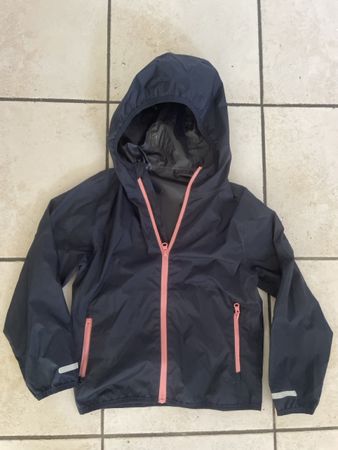 Mädchen Regenjacke Gr.122/128 Wasserdicht, Rosa Ziper, Neu