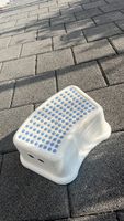 Kinder Tritthocker Kunststoff weiss blau gebraucht