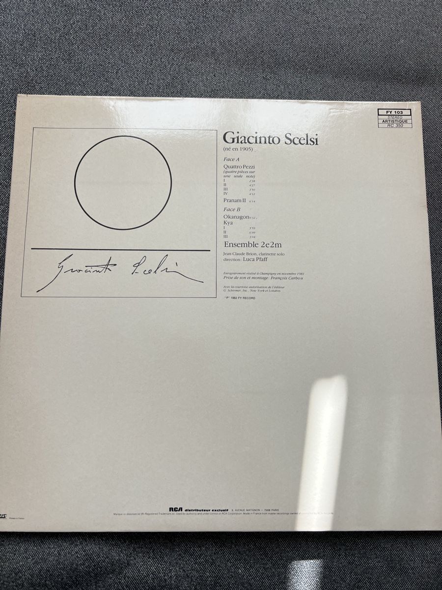 Schallplatten: Scelsi/Ensemble 2e2m/Pfaff – Gebraucht aus Mont sur Rolle von nicola1075 2