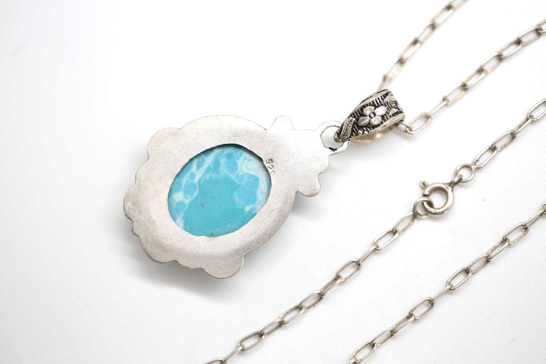 Catenine: Silberkette mit Larimar Anhänger – Usato da Reinach BL venduto da Han-Numismatik 2