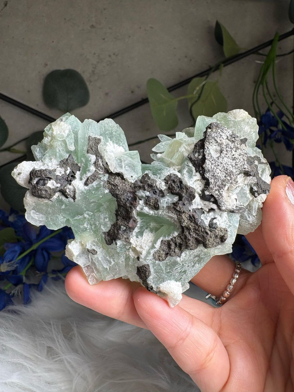 Minerali & Pietre curative: Grüner Apophyllit mit Okenit – Nuovo (secondo la descrizione) da Neuheim venduto da m.hald 7