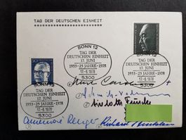 Autogramme  Brief mit Autogrammen Tag der Deutschen Einheit