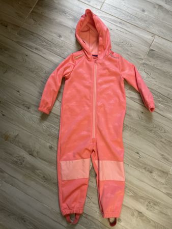 Softshell Overall rosa mit Wolkenmuster Gr.98/104 neu