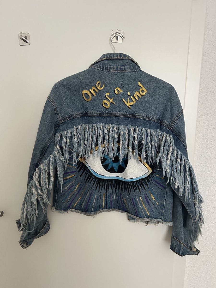 Look Jacken: Design unique hand painted denim jacket cool-M – Neu (gemäss Beschreibung) aus Marin-Epagnier von Kty_1907 4