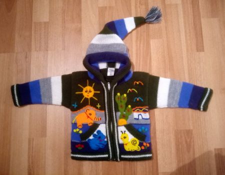 Baby/Kinder - Anden/Peru - Strickjacke - Grösse Ca. 86/92