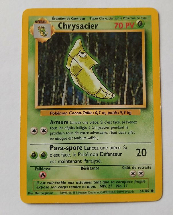 Pokémon Carte collezionabili: Carte Pokemon Chrysacier FR 1999 – Usato da Les Sciernes d'Albeuve venduto da gojo03