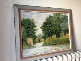Faszinierte  Oel Bild 1957 signiert, EM. Jonnard