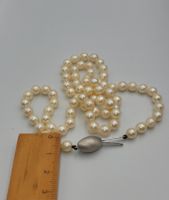 Gold 750 Perlen Kette Mit Weiss Gold Verschluss