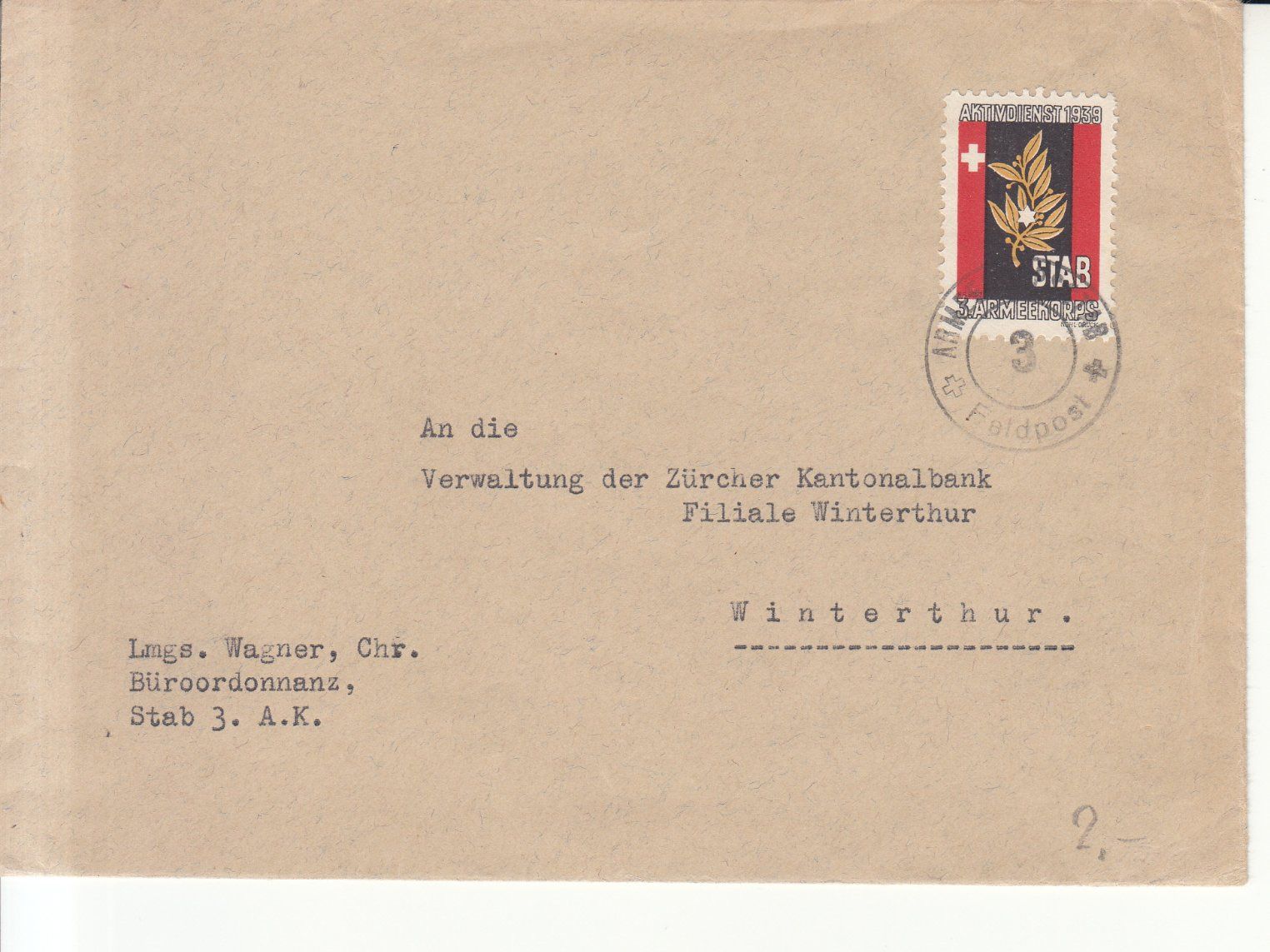 Alle Briefmarken: Kommandostäbe Wi 22 auf Brief – Gebraucht aus Bürglen TG von StampGraf