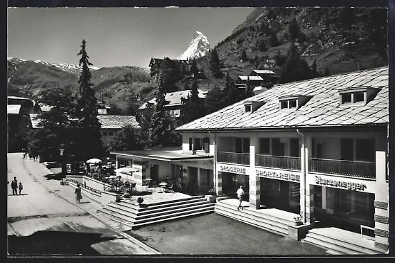 Cartoline postali: Zermatt, Dorfstrasse mit Drogerie Sturze – Usato da Berlin venduto da bartko-reher