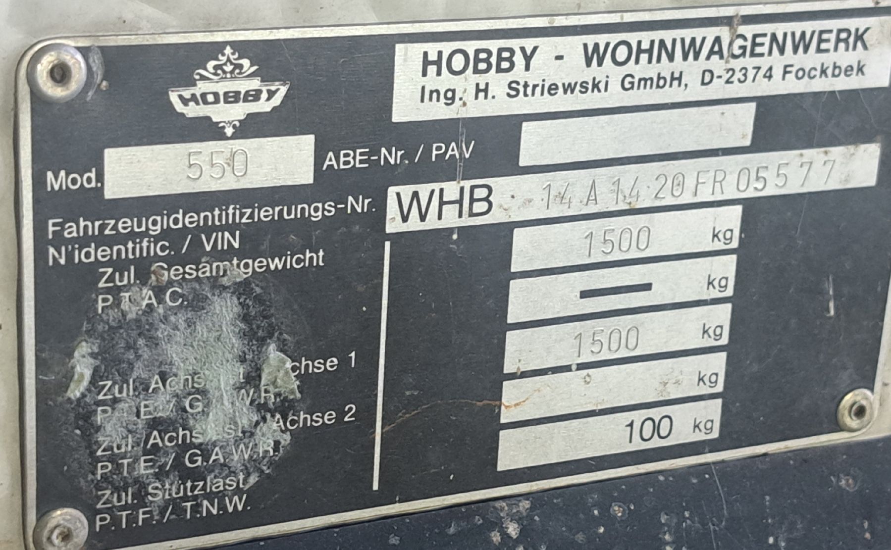 Rimorchi: Wohnwagen Hobby 550 – Usato da Hasle b. Burgdorf venduto da Burki76 6