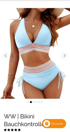 Bikini hellblau, neu, Gr. S, bauchformend / shaping