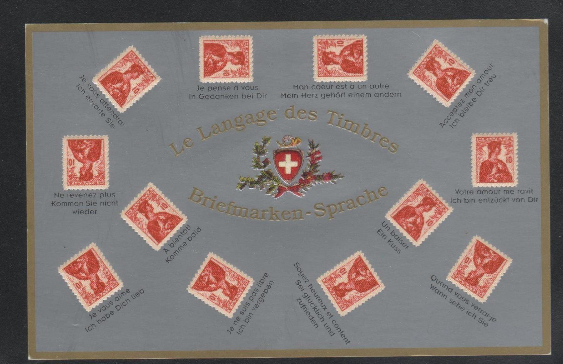 Alle Briefmarken: Antike Karte Briefmarken-Sprache UPU – Gebraucht aus Remetschwil von Hofiii