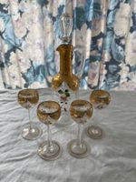 Antikes Likörservice, Glas, Golddekor, Top Zustand!