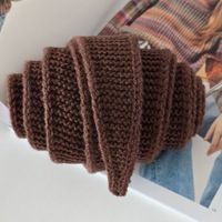 NEW Dark Brown Handknit Sophie Scarf, 100% Merino Wool 120cm