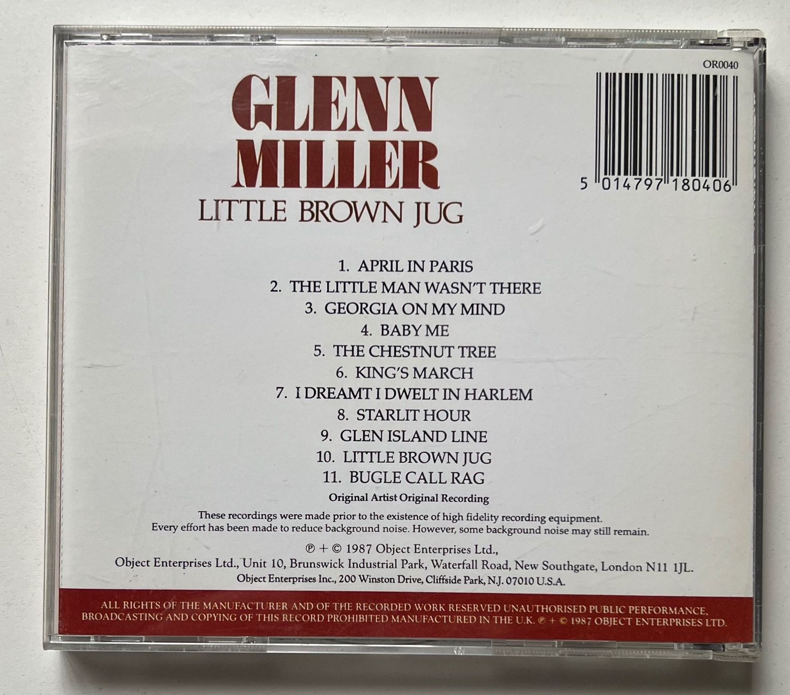 CD: Glenn Miller / Little Brown Jug – Usato da Näfels venduto da rottabi 1