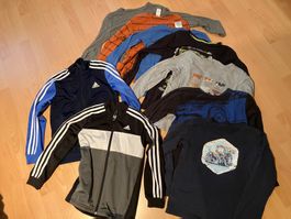 7 x Langarmshirt dünn und 2x Adidas-Jäckli 134/140