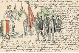 Tir Fédérale Neuchatel mit Helvetia NE gel. 1898! Schützenfe