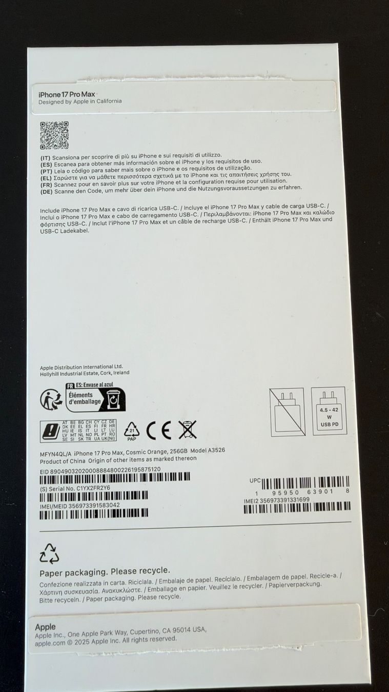 Apple Portables: Apple iPhone 17 Pro Max Orange – D'occasion à Wil SG par Gelsomino 4