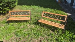 2 alte schöne Gartenbänke