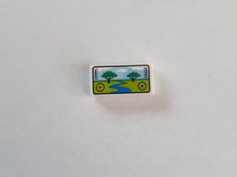 1 Stück Lego 3069 25-801 1x2 Fliese bedruckt