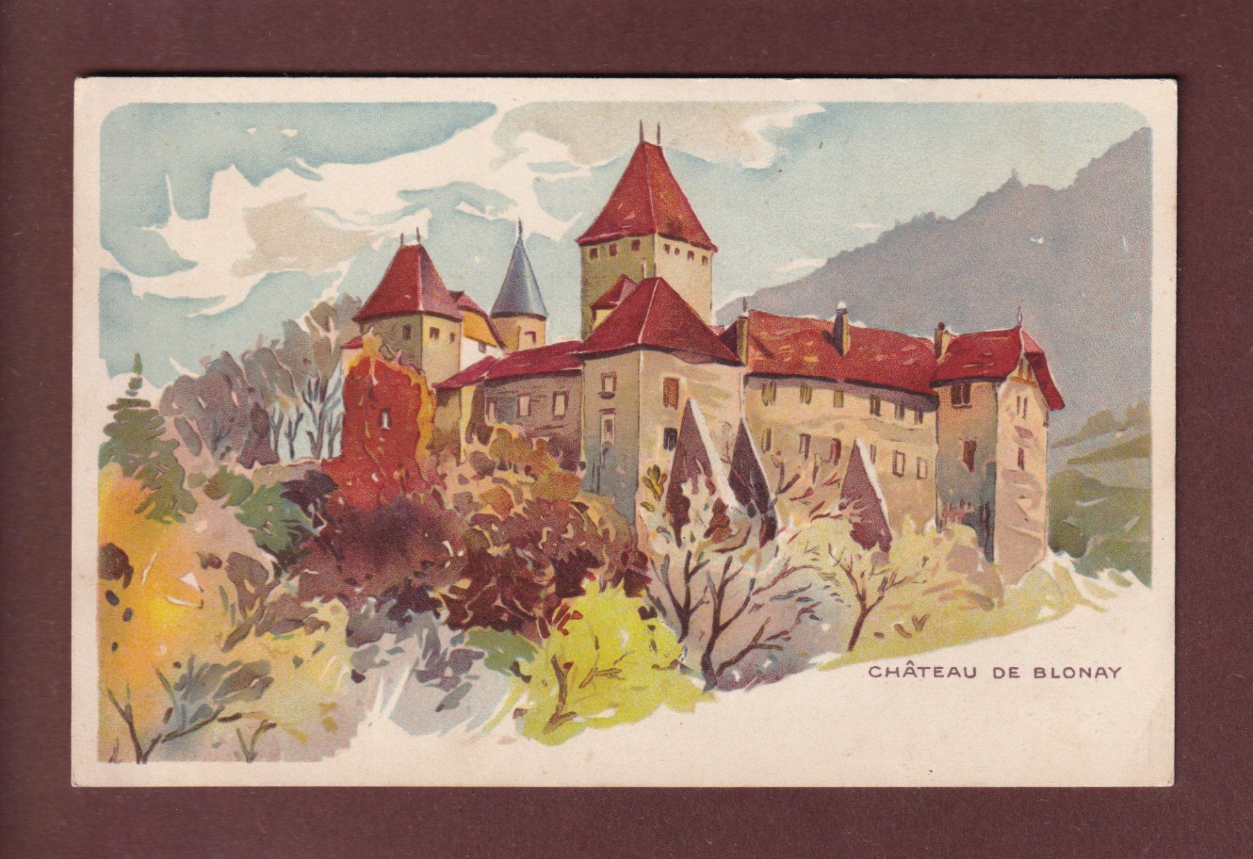 Cartoline postali: Château de BLONAY - Peter & Kohler – Usato da Pully venduto da nicecards
