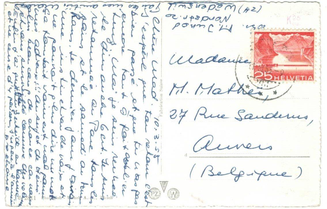 Ansichtskarten: AK Wädenswil 1955 – Gebraucht aus Zürich von Tolima194 1